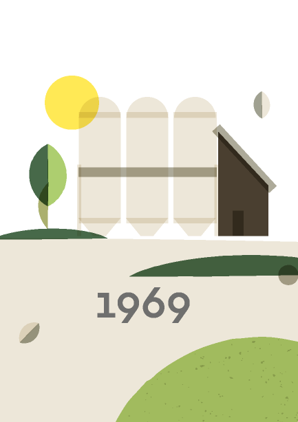 Silos were built in Munnikenland. Later a toastery for beans is added.