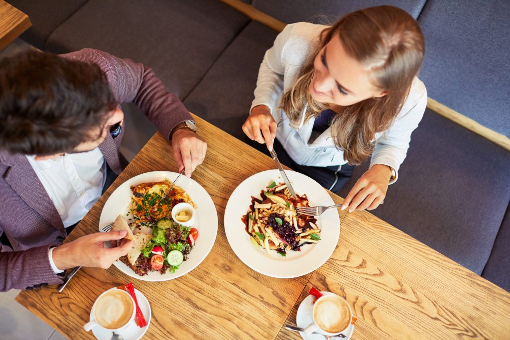 Couple eating Vegan Food