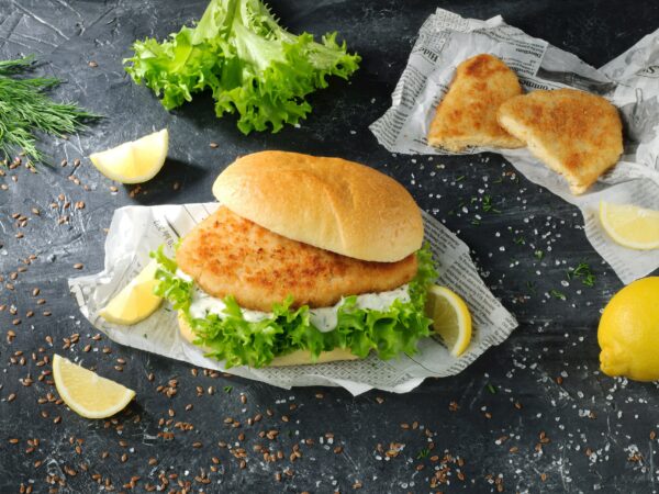 Specialist in de ontwikkeling van vegan en plant-based producten: Vegan Gepaneerde filet zonder vis