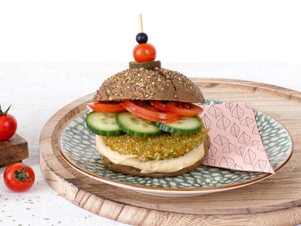 Specialist in de ontwikkeling van vegan en plant-based producten: Vegan Falafel Burger