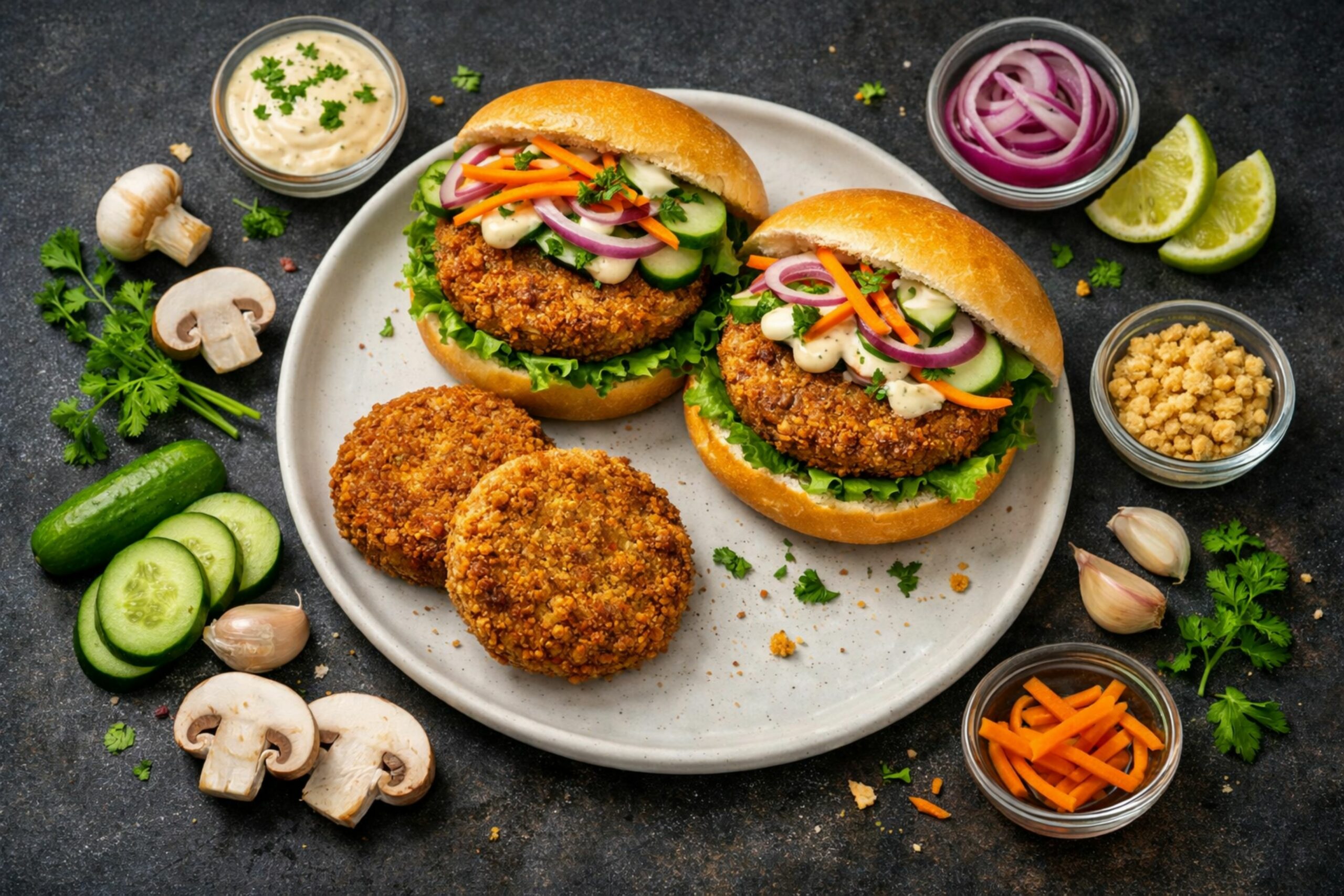 Vegan Krokante Champignon Burger