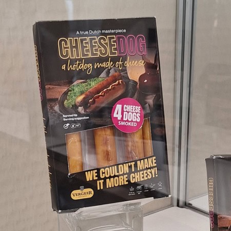 CheeseDog as a striking product concept that does not rely on meat imitation.