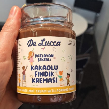 Hazelnut spread with popping candy combines flavour, texture and fun.