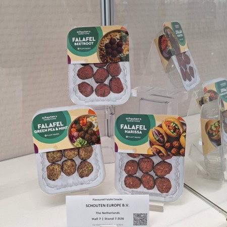 Schouten falafel innovations in three flavours selected for the New Product Expo.