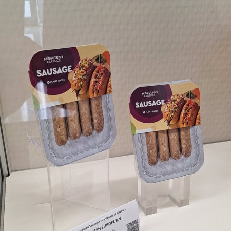 Schouten vegan sausage as a plant-based innovation at PLMA Amsterdam.